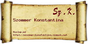 Szommer Konstantina névjegykártya